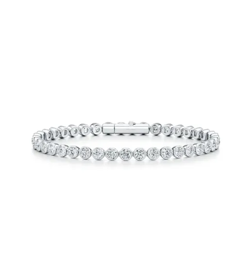 Bezel Set Round Brilliant Lab Diamond Tennis Bracelet